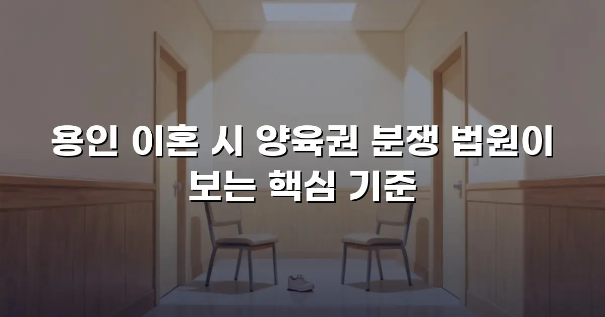 용인 이혼 시 양육권 분쟁 법원이 보는 핵심 기준