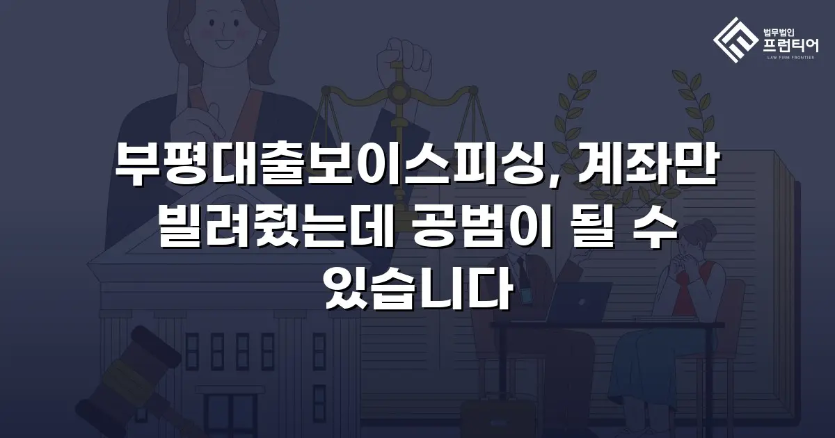 부평대출보이스피싱, 계좌만 빌려줬는데 공범이 될 수 있습니다