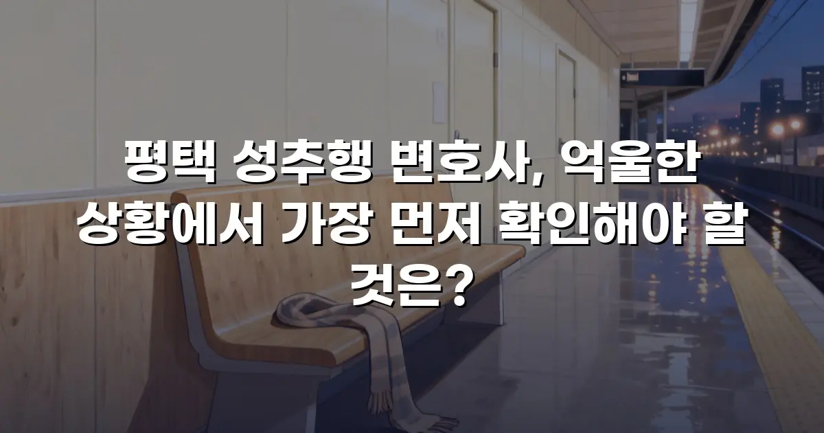 평택 성추행 변호사, 억울한 상황에서 가장 먼저 확인해야 할 것은?