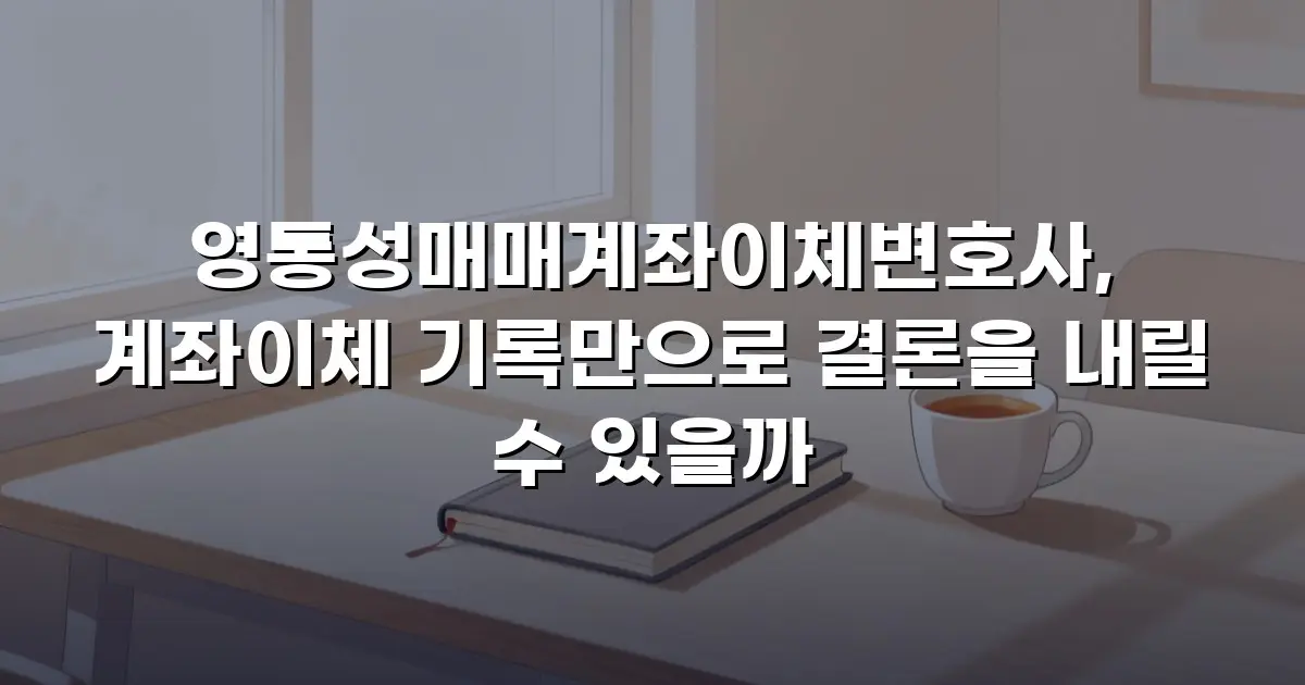 영통성매매계좌이체변호사, 계좌이체 기록만으로 결론을 내릴 수 있을까
