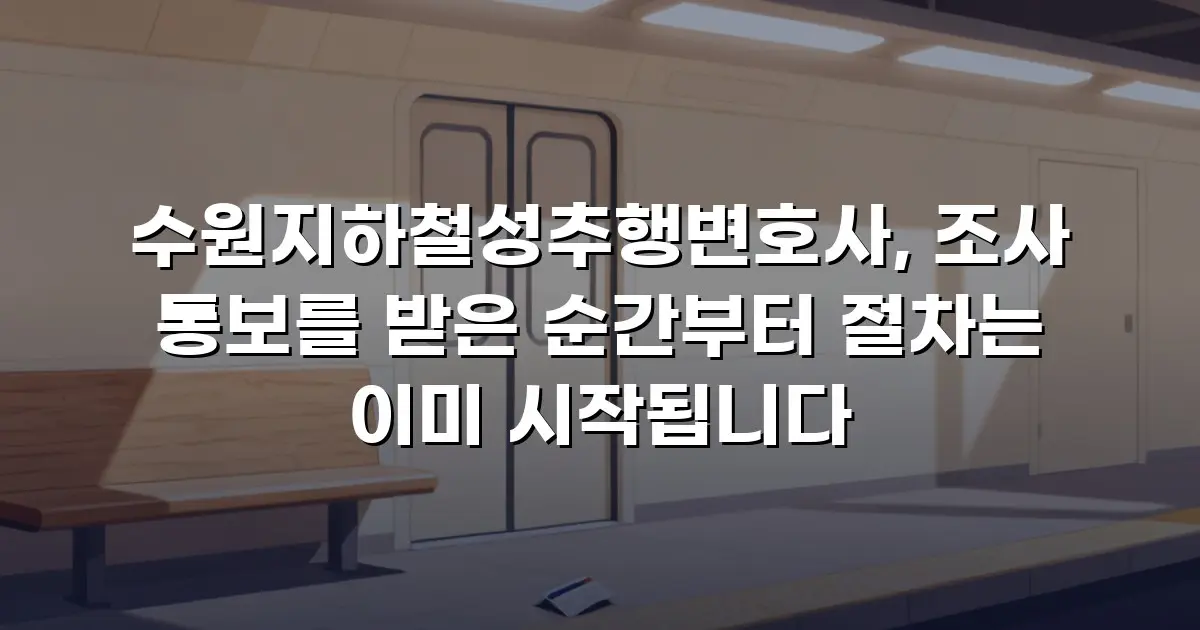 수원지하철성추행변호사, 조사 통보를 받은 순간부터 절차는 이미 시작됩니다