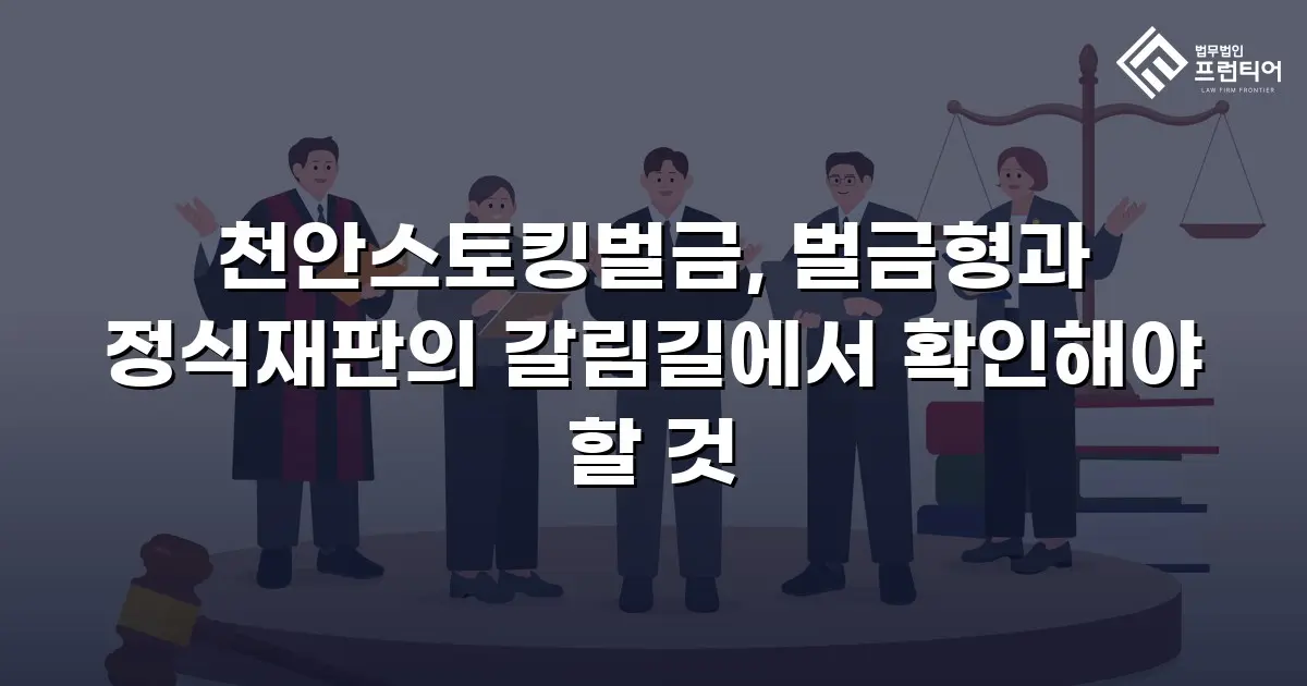 천안스토킹벌금, 벌금형과 정식재판의 갈림길에서 확인해야 할 것