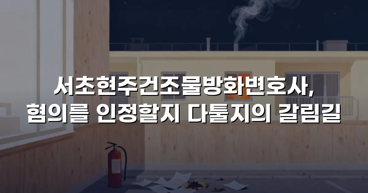 서초현주건조물방화변호사, 혐의를 인정할지 다툴지의 갈림길