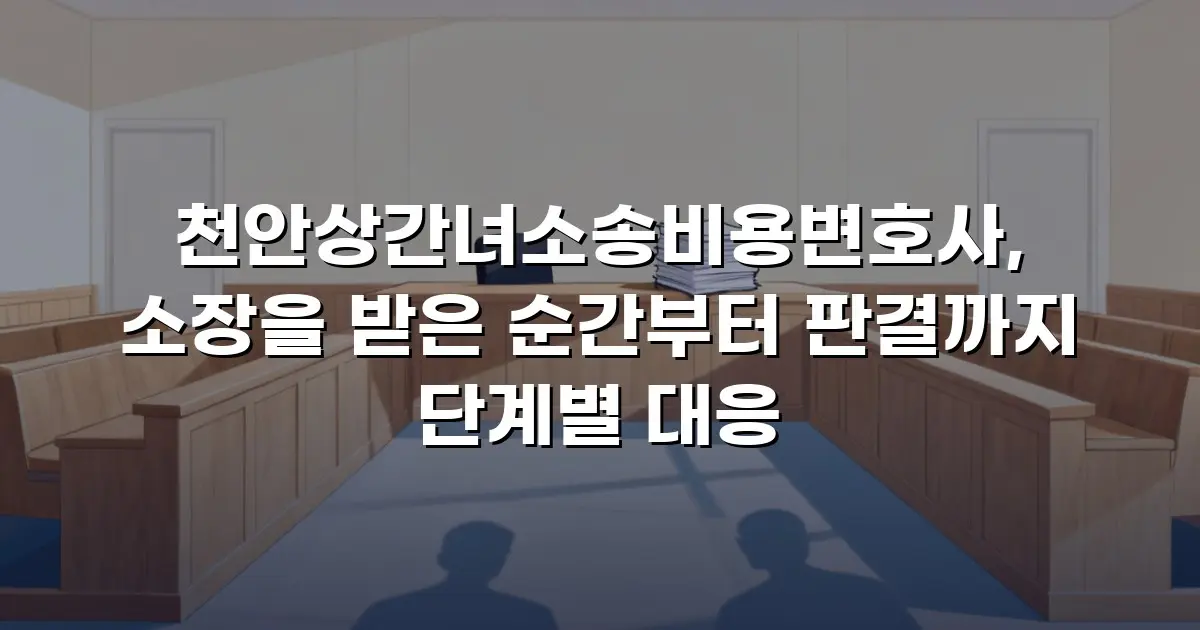 천안상간녀소송비용변호사, 소장을 받은 순간부터 판결까지 단계별 대응