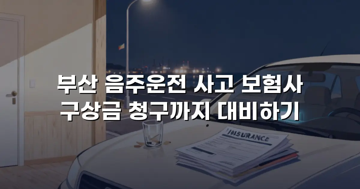 부산 음주운전 사고 보험사 구상금 청구까지 대비하기