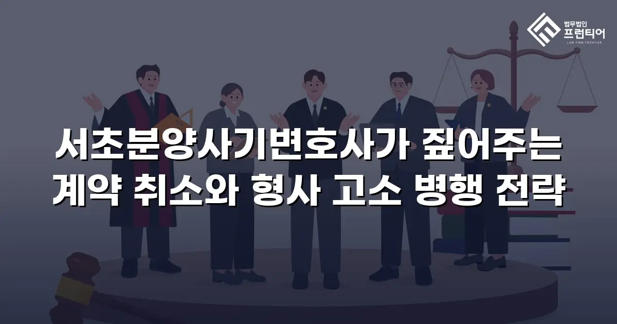 서초분양사기변호사가 짚어주는 계약 취소와 형사 고소 병행 전략