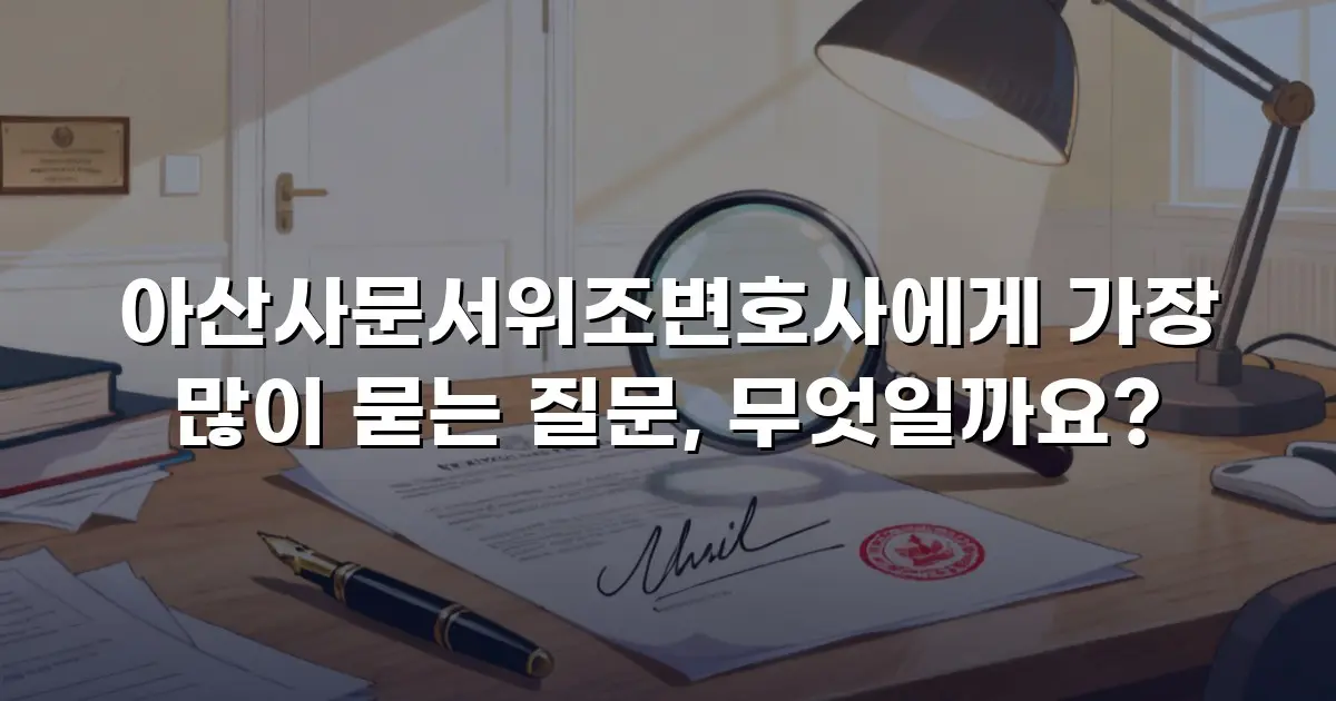 아산사문서위조변호사에게 가장 많이 묻는 질문, 무엇일까요?