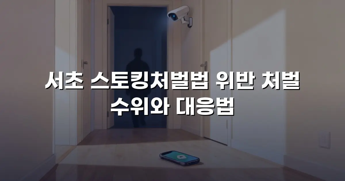서초 스토킹처벌법 위반 처벌 수위와 대응법