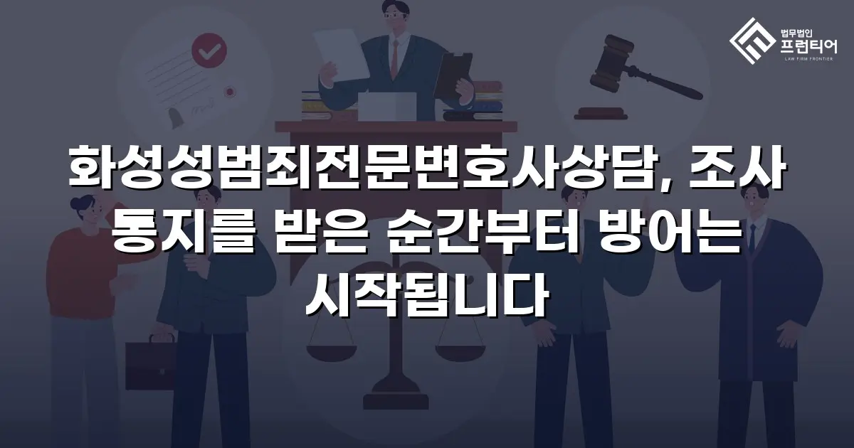화성성범죄전문변호사상담, 조사 통지를 받은 순간부터 방어는 시작됩니다