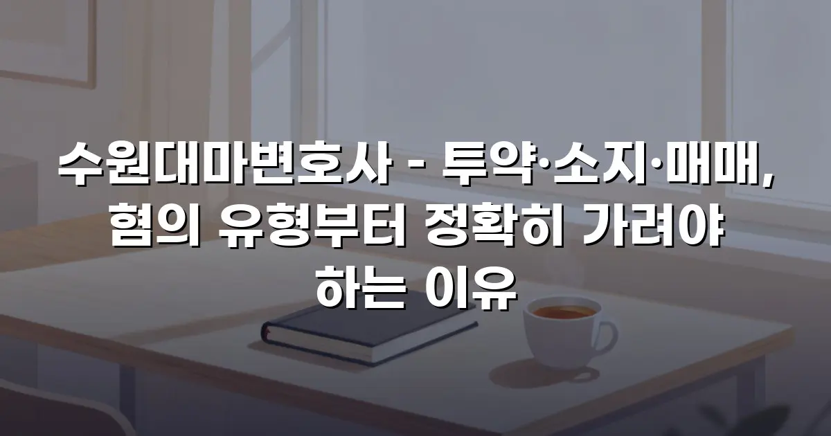 수원대마변호사 – 투약·소지·매매, 혐의 유형부터 정확히 가려야 하는 이유