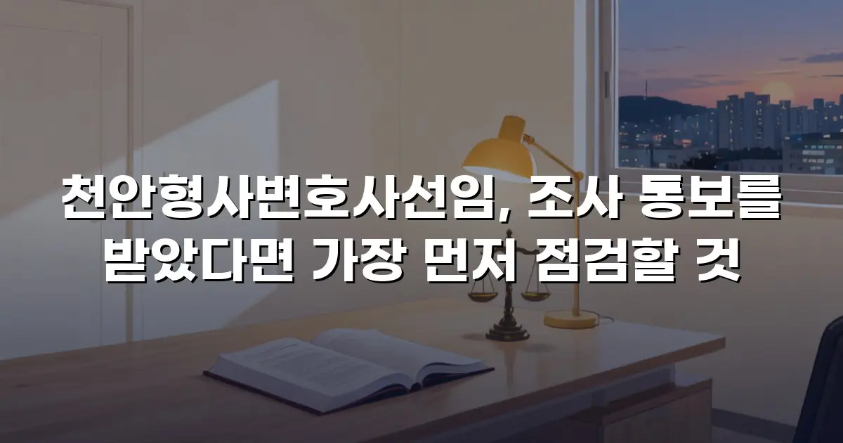 천안형사변호사선임, 조사 통보를 받았다면 가장 먼저 점검할 것
