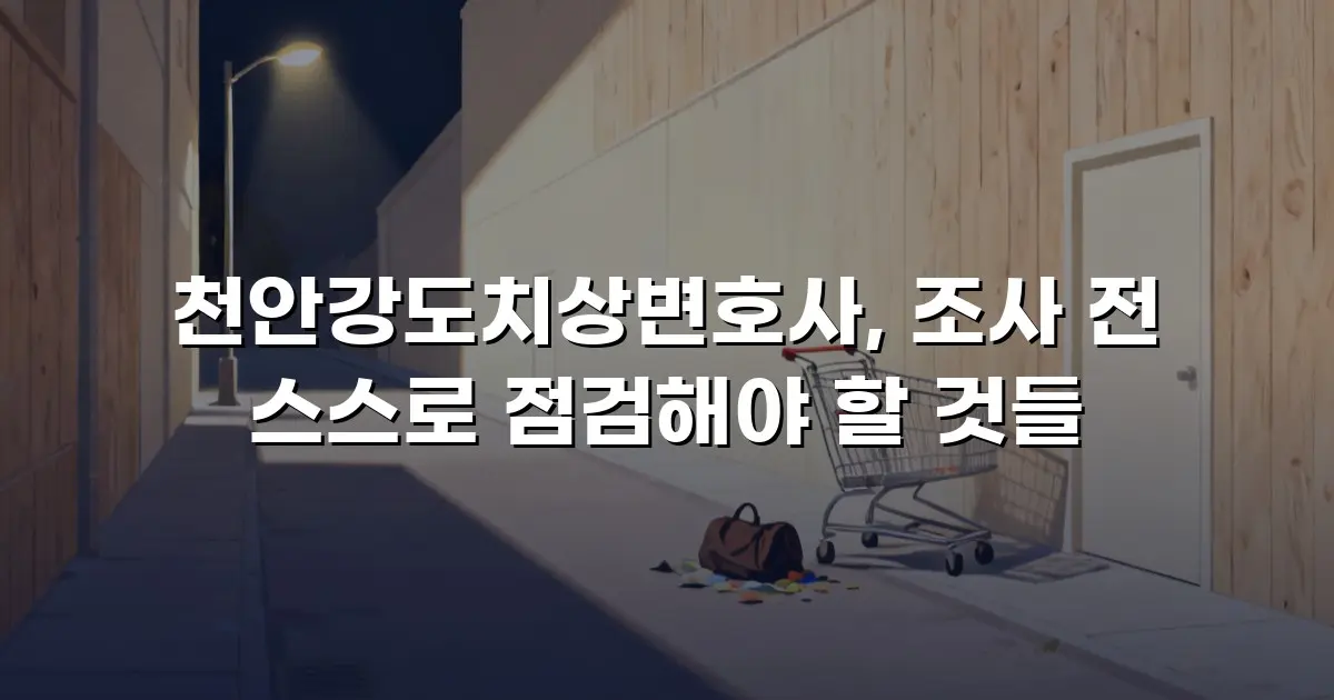 천안강도치상변호사, 조사 전 스스로 점검해야 할 것들