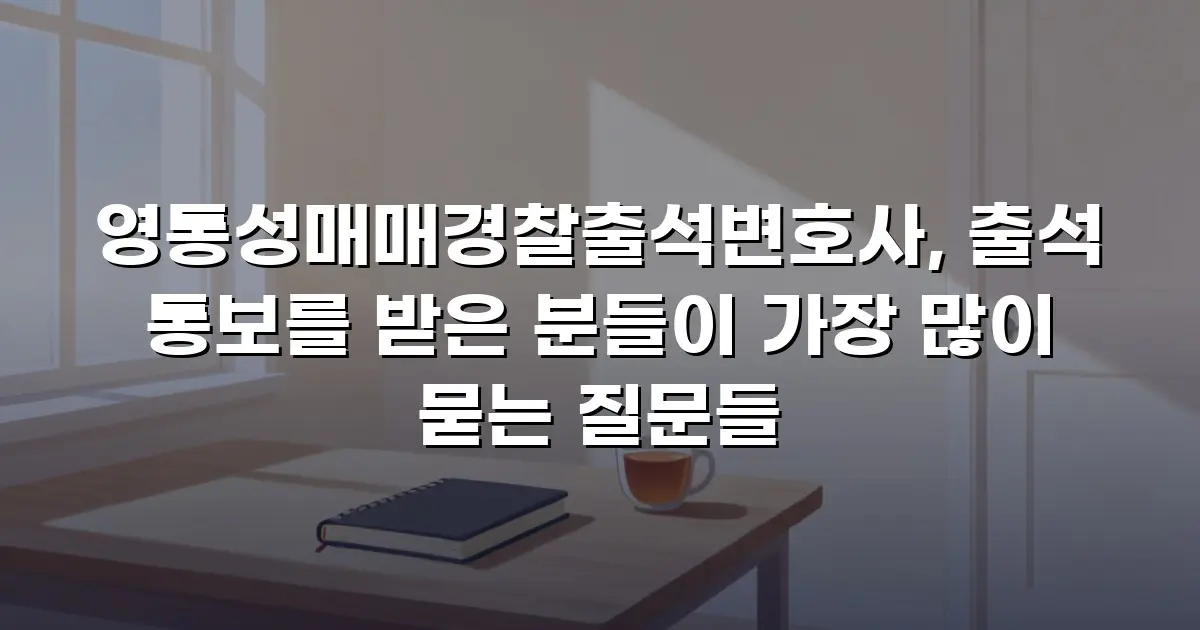영통성매매경찰출석변호사, 출석 통보를 받은 분들이 가장 많이 묻는 질문들