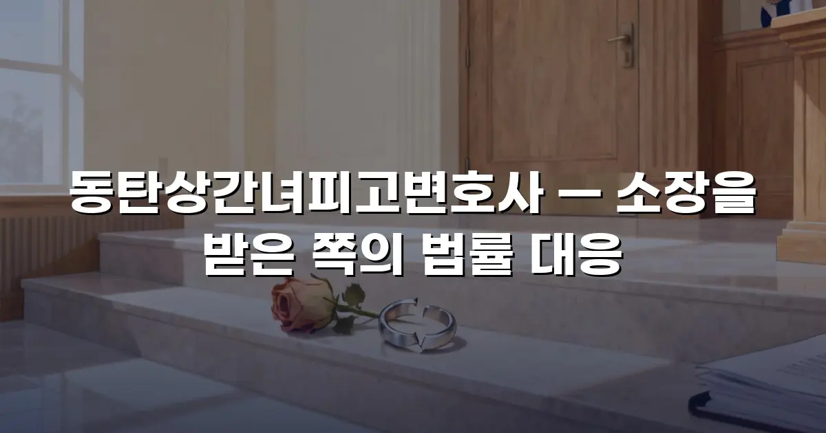 동탄상간녀피고변호사 — 소장을 받은 쪽의 법률 대응