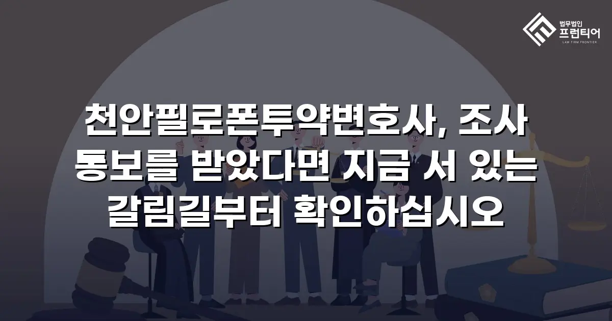 천안필로폰투약변호사, 조사 통보를 받았다면 지금 서 있는 갈림길부터 확인하십시오