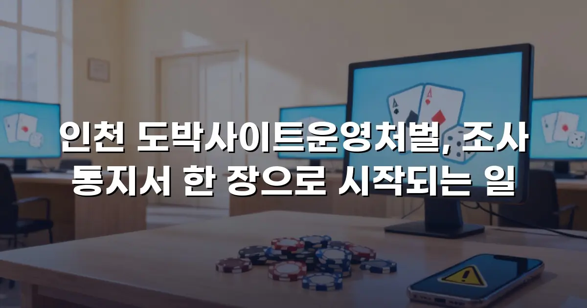 인천 도박사이트운영처벌, 조사 통지서 한 장으로 시작되는 일