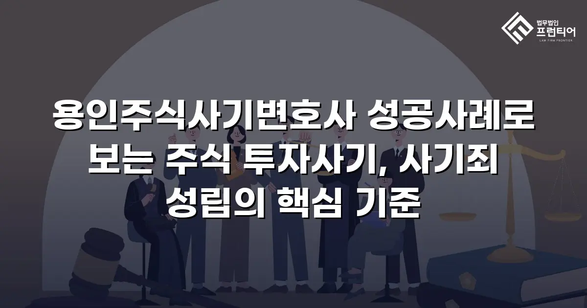 용인주식사기변호사 성공사례로 보는 주식 투자사기, 사기죄 성립의 핵심 기준