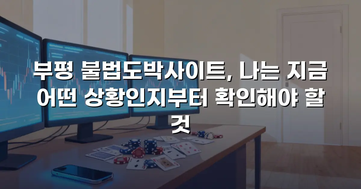 부평 불법도박사이트, 나는 지금 어떤 상황인지부터 확인해야 할 것