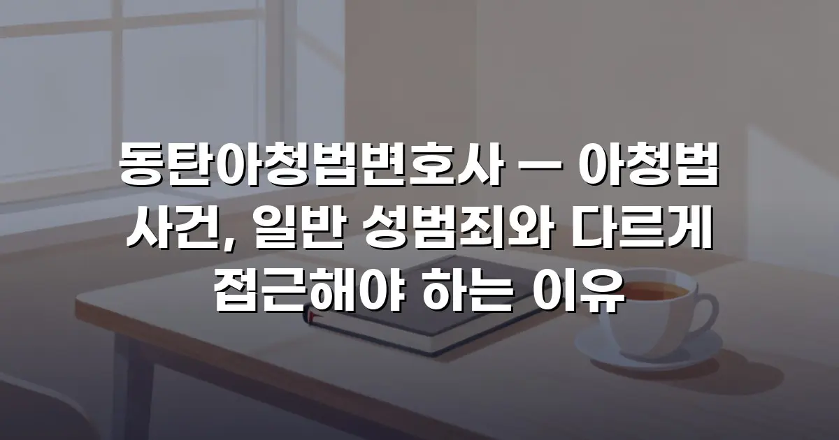 동탄아청법변호사 — 아청법 사건, 일반 성범죄와 다르게 접근해야 하는 이유