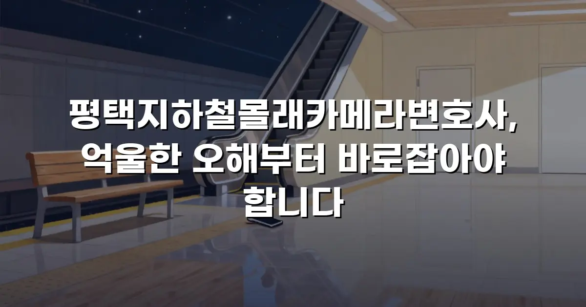 평택지하철몰래카메라변호사, 억울한 오해부터 바로잡아야 합니다