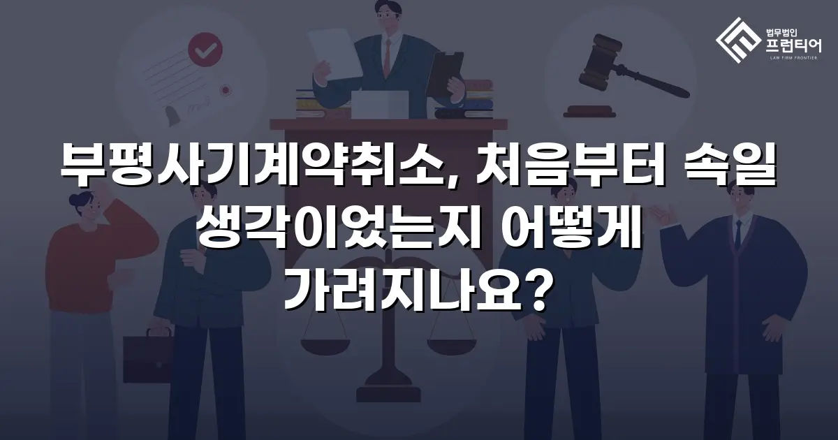 부평사기계약취소, 처음부터 속일 생각이었는지 어떻게 가려지나요?