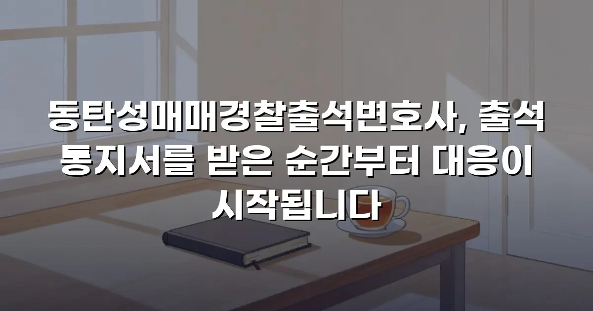 동탄성매매경찰출석변호사, 출석 통지서를 받은 순간부터 대응이 시작됩니다