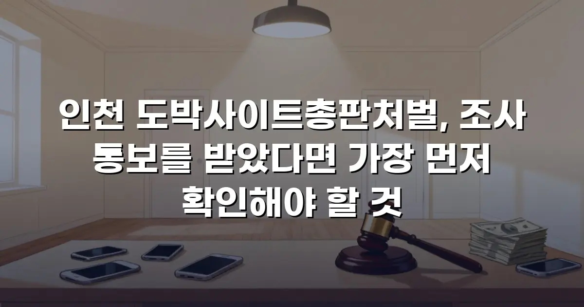 인천 도박사이트총판처벌, 조사 통보를 받았다면 가장 먼저 확인해야 할 것