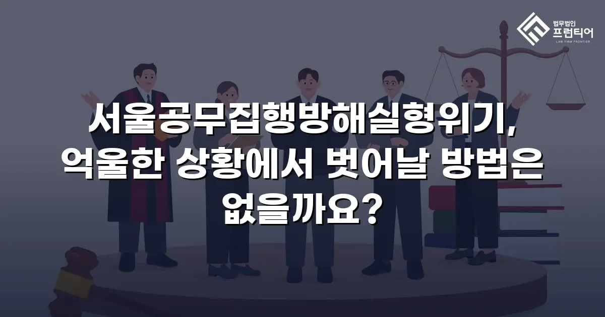 서울공무집행방해실형위기, 억울한 상황에서 벗어날 방법은 없을까요?