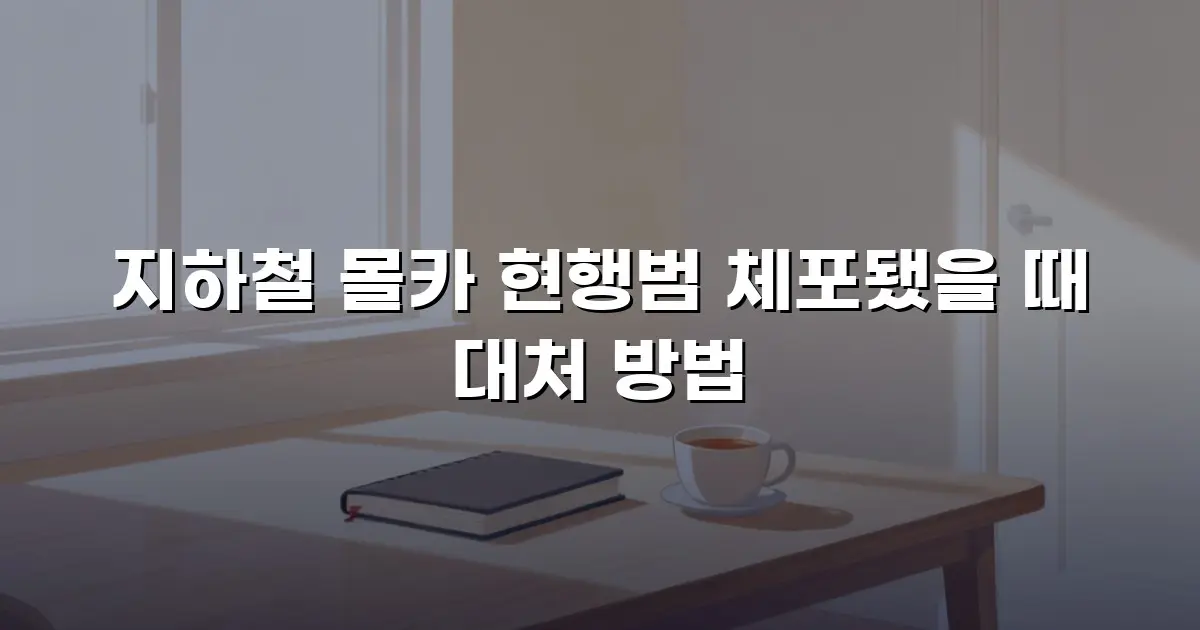 지하철 몰카 현행범 체포됐을 때 대처 방법