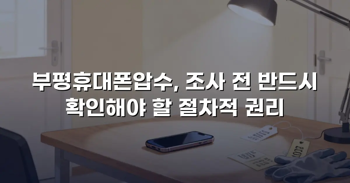 부평휴대폰압수, 조사 전 반드시 확인해야 할 절차적 권리