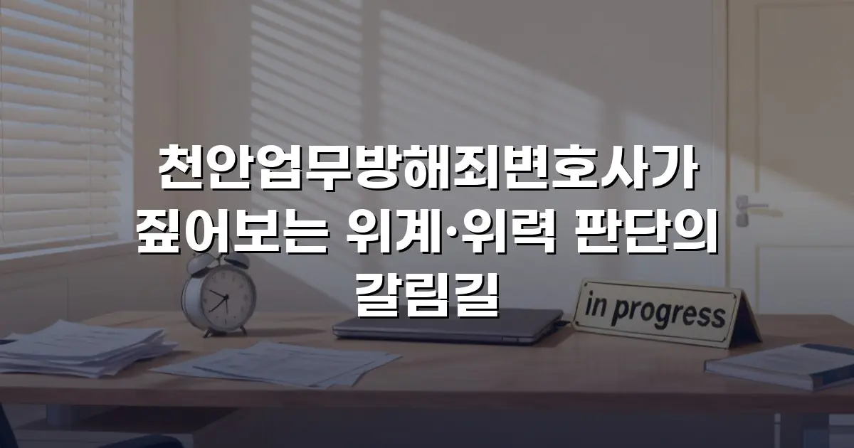 천안업무방해죄변호사가 짚어보는 위계·위력 판단의 갈림길