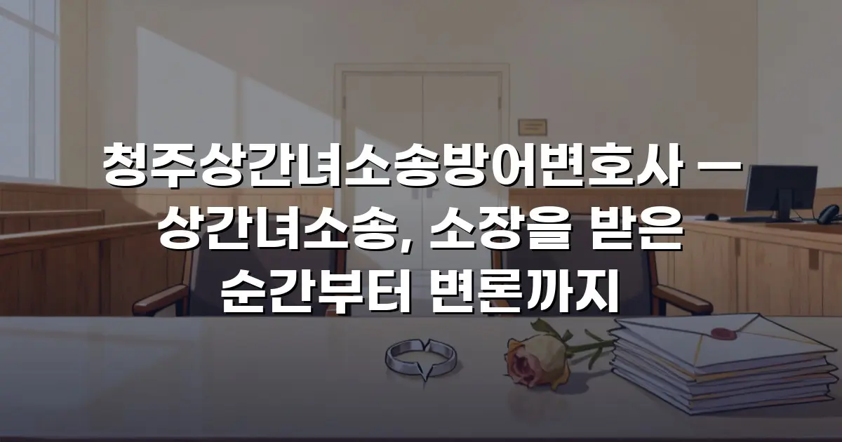 청주상간녀소송방어변호사 — 상간녀소송, 소장을 받은 순간부터 변론까지