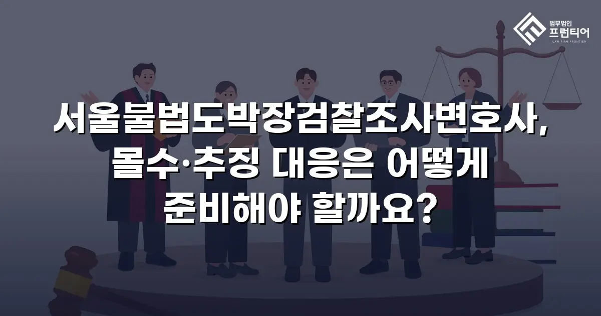 서울불법도박장검찰조사변호사, 몰수·추징 대응은 어떻게 준비해야 할까요?