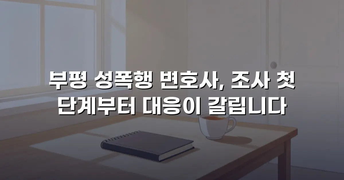 부평 성폭행 변호사, 조사 첫 단계부터 대응이 갈립니다