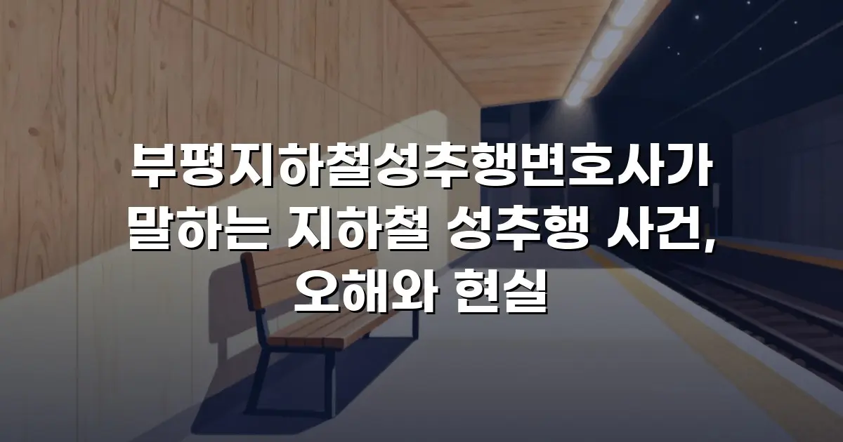 부평지하철성추행변호사가 말하는 지하철 성추행 사건, 오해와 현실