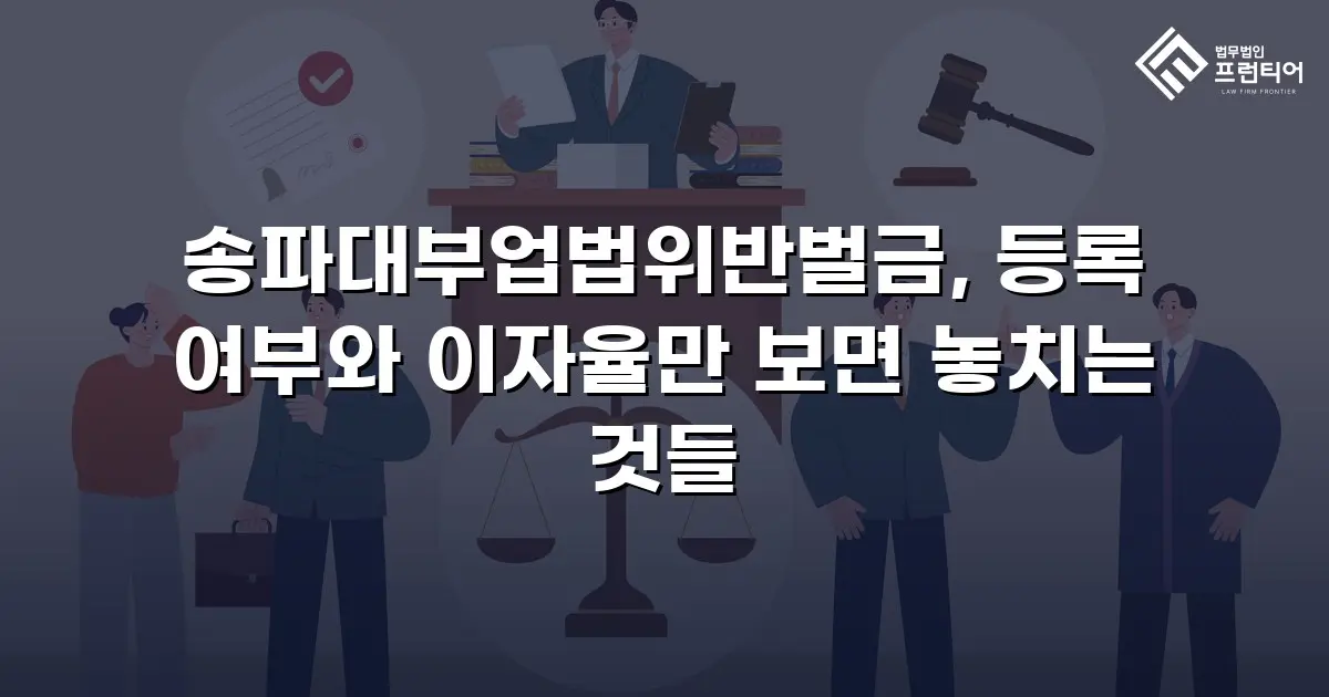 송파대부업법위반벌금, 등록 여부와 이자율만 보면 놓치는 것들