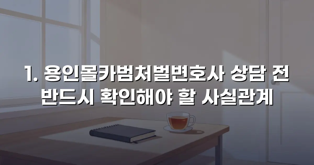 용인몰카범처벌변호사 상담 전 반드시 확인해야 할 사실관계