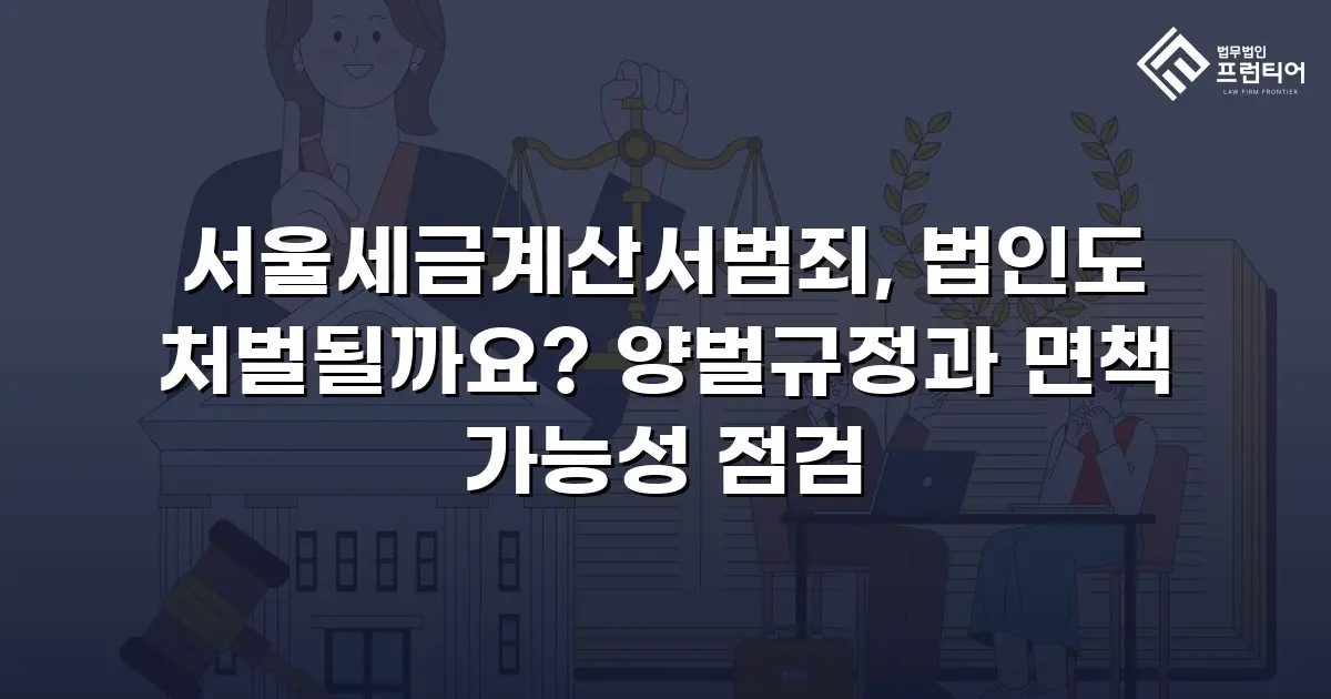 서울세금계산서범죄, 법인도 처벌될까요? 양벌규정과 면책 가능성 점검
