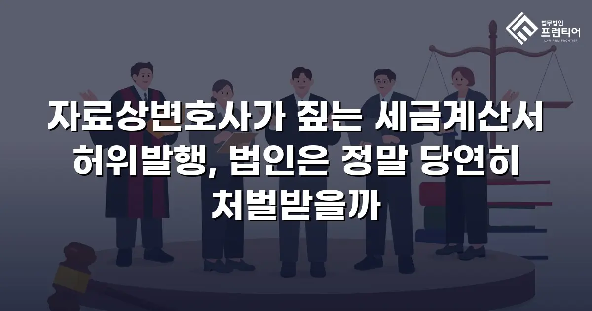 자료상변호사가 짚는 세금계산서 허위발행, 법인은 정말 당연히 처벌받을까