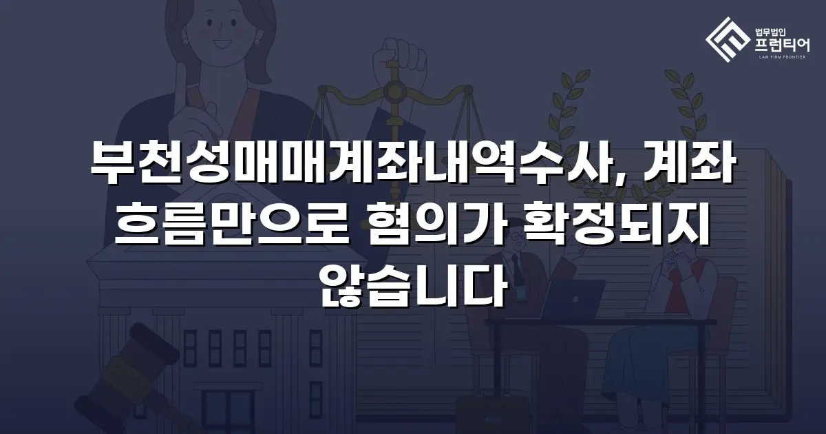 부천성매매계좌내역수사, 계좌 흐름만으로 혐의가 확정되지 않습니다