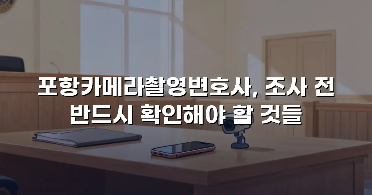포항카메라촬영변호사, 조사 전 반드시 확인해야 할 것들