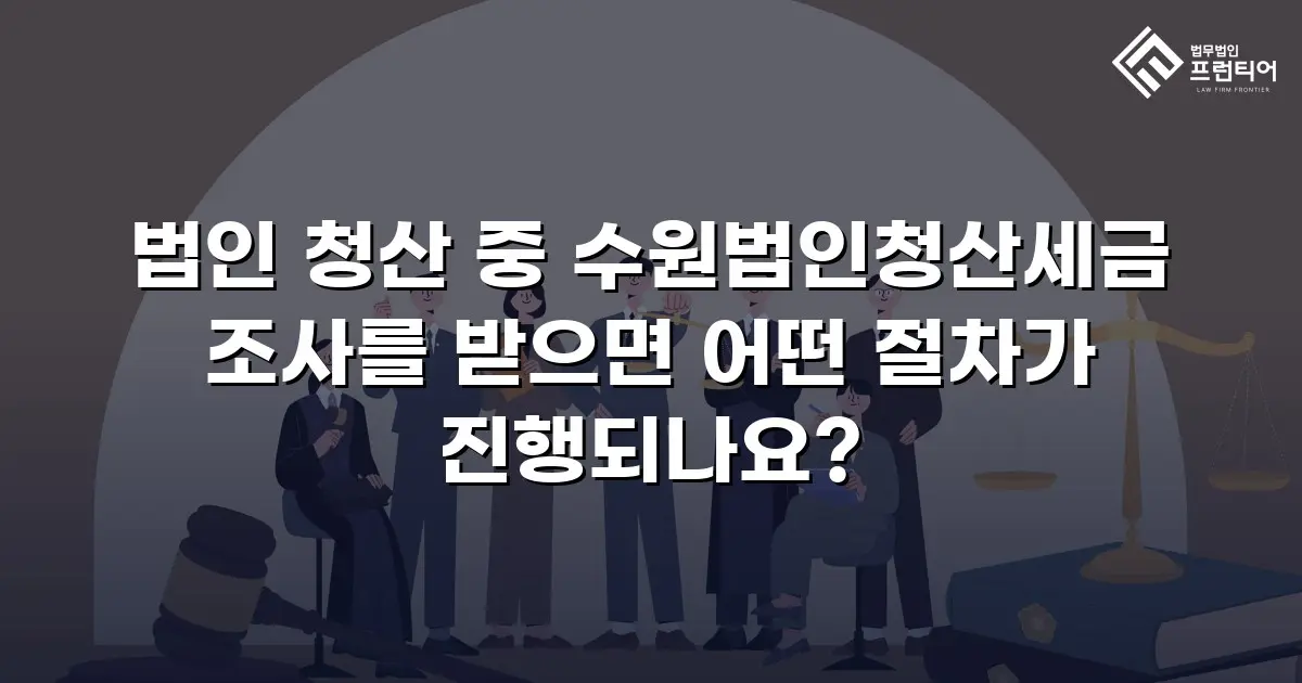 법인 청산 중 수원법인청산세금 조사를 받으면 어떤 절차가 진행되나요?