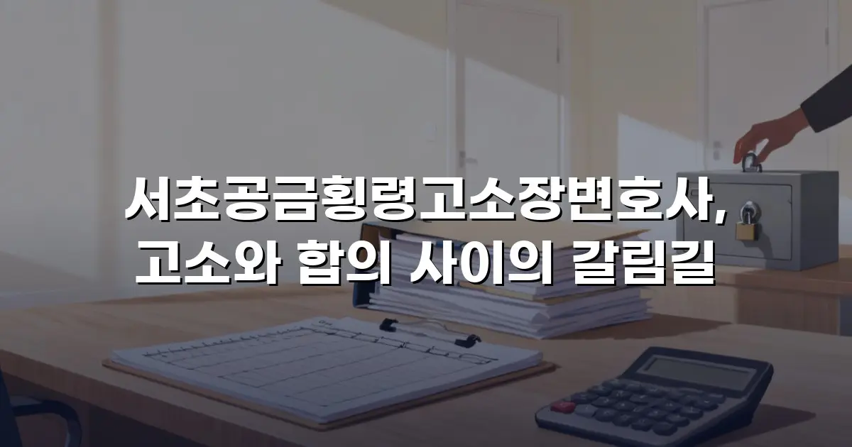 서초공금횡령고소장변호사, 고소와 합의 사이의 갈림길