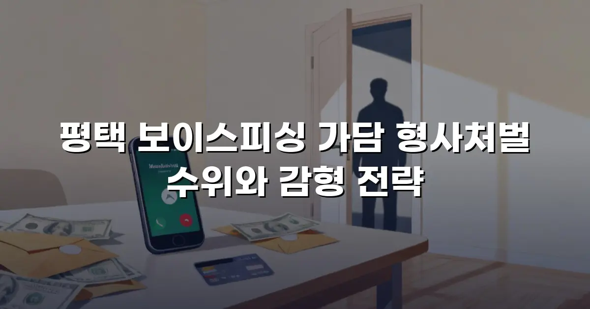 평택 보이스피싱 가담 형사처벌 수위와 감형 전략