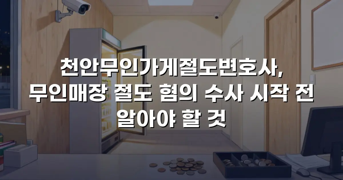 천안무인가게절도변호사, 무인매장 절도 혐의 수사 시작 전 알아야 할 것