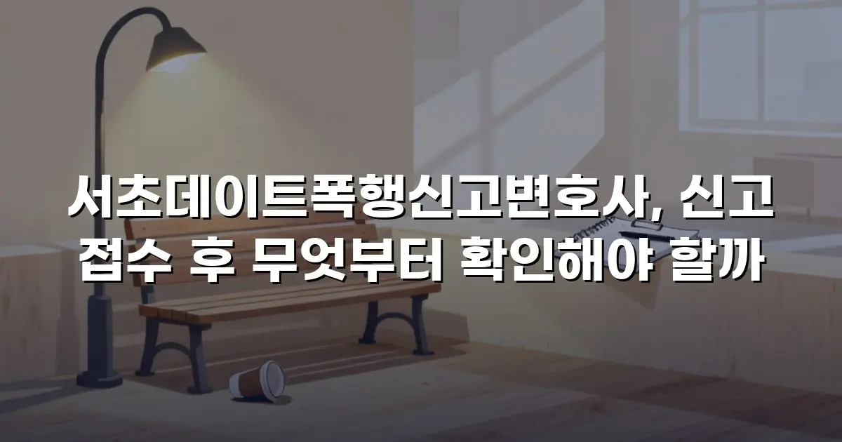 서초데이트폭행신고변호사, 신고 접수 후 무엇부터 확인해야 할까