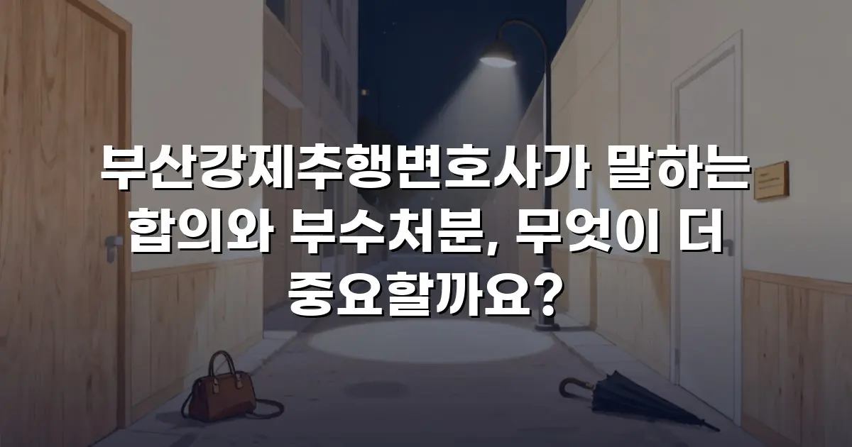 부산강제추행변호사가 말하는 합의와 부수처분, 무엇이 더 중요할까요?