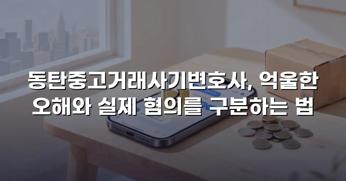 동탄중고거래사기변호사, 억울한 오해와 실제 혐의를 구분하는 법