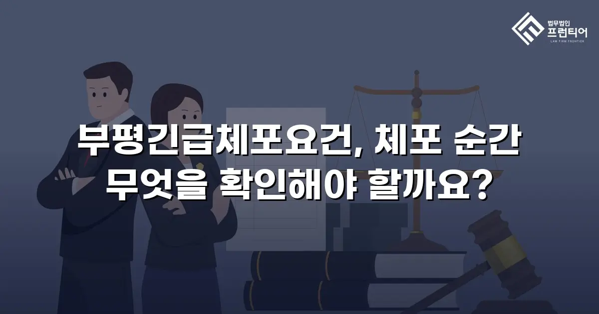 부평긴급체포요건, 체포 순간 무엇을 확인해야 할까요?