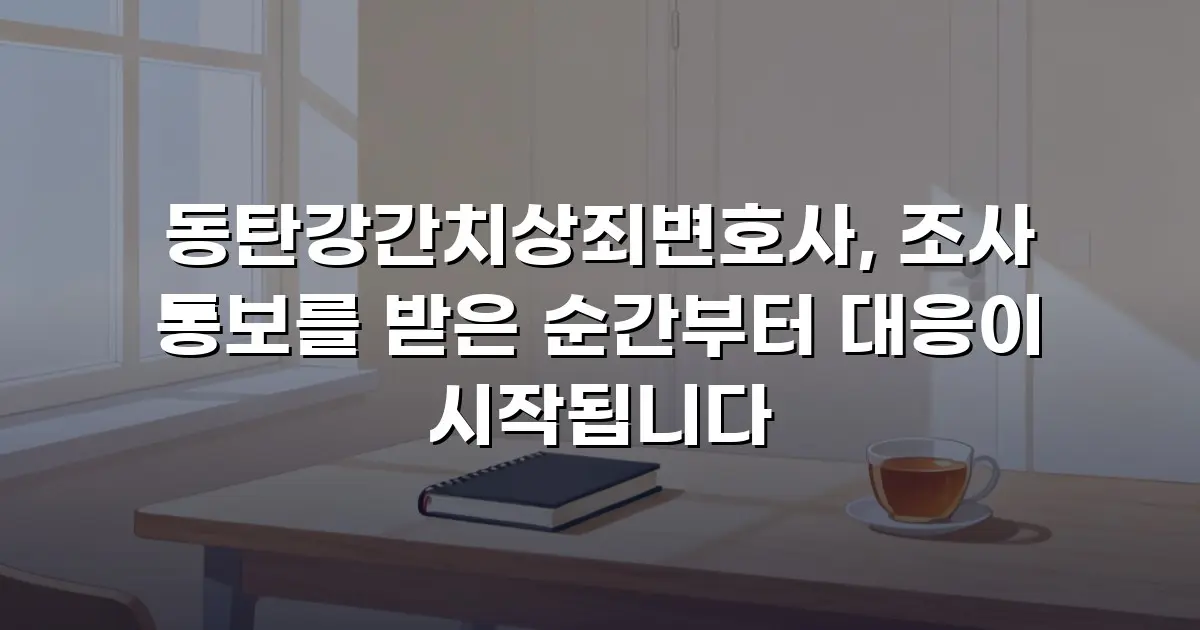 동탄강간치상죄변호사, 조사 통보를 받은 순간부터 대응이 시작됩니다